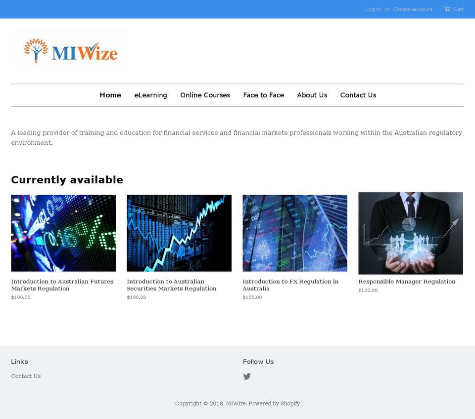 miwize.com.au shopify website screenshot
