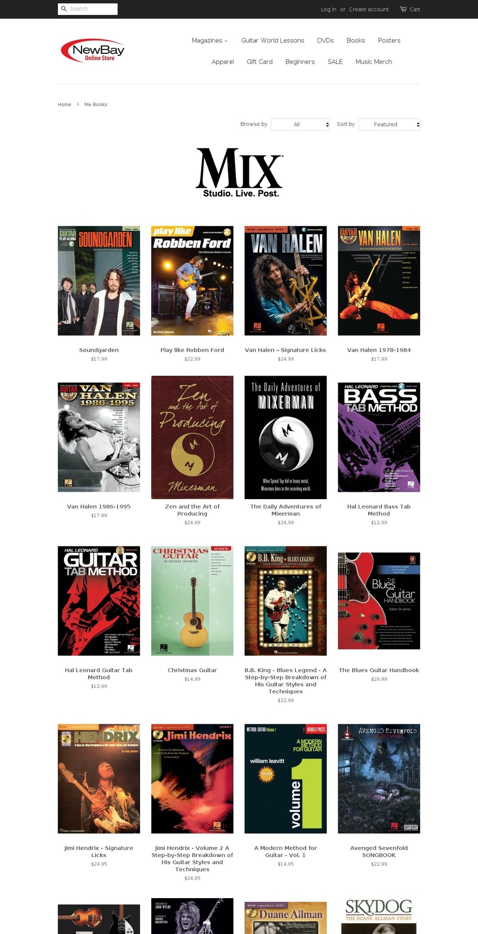 mixbooks.com shopify website screenshot