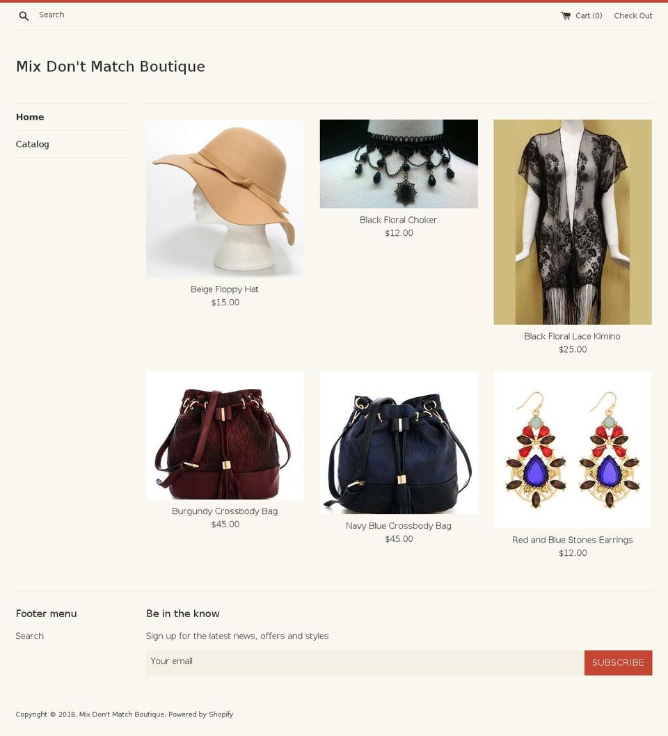 mixdontmatch.com — Shopify storefront screenshot