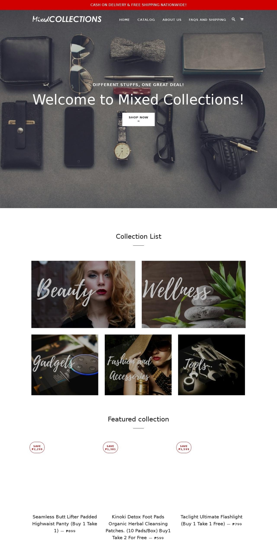 mixedcollections.com shopify website screenshot