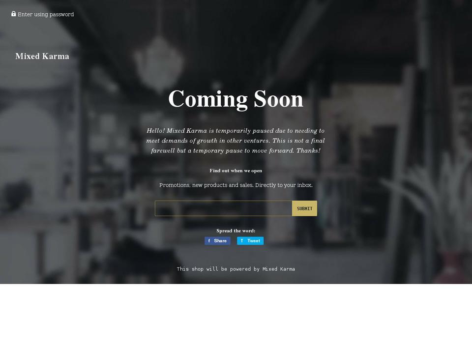 mixedkarma.com — Shopify storefront screenshot