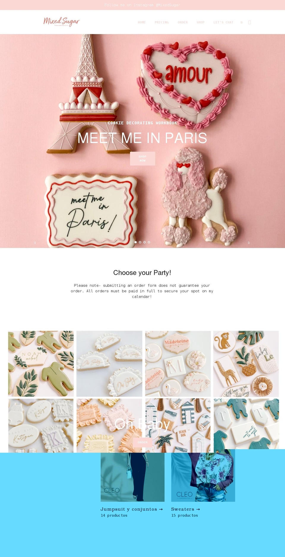 mixedsugarbakery.com shopify website screenshot