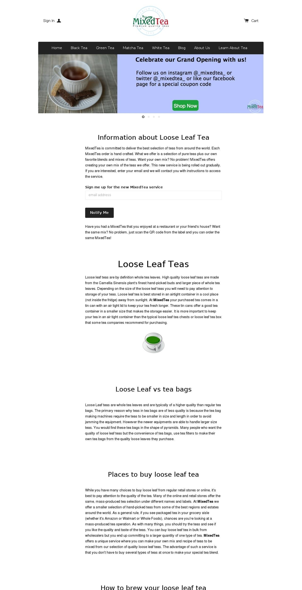 mixedtea.com shopify website screenshot