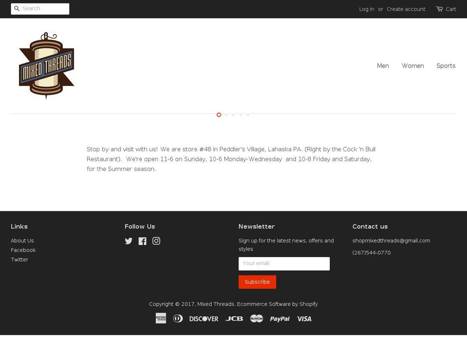 mixedthreads.com shopify website screenshot