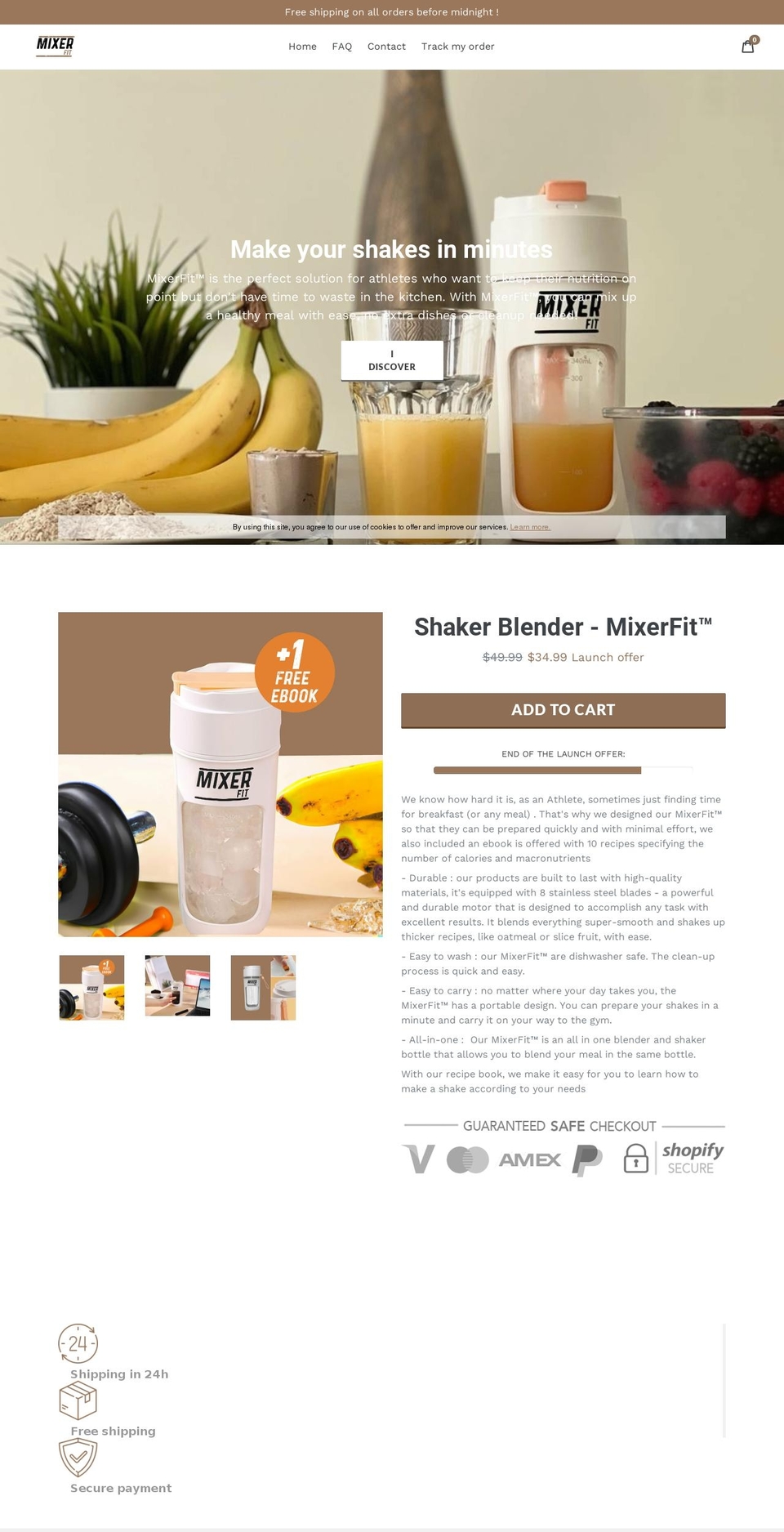 Successtheme Shopify theme site example mixerfit.com