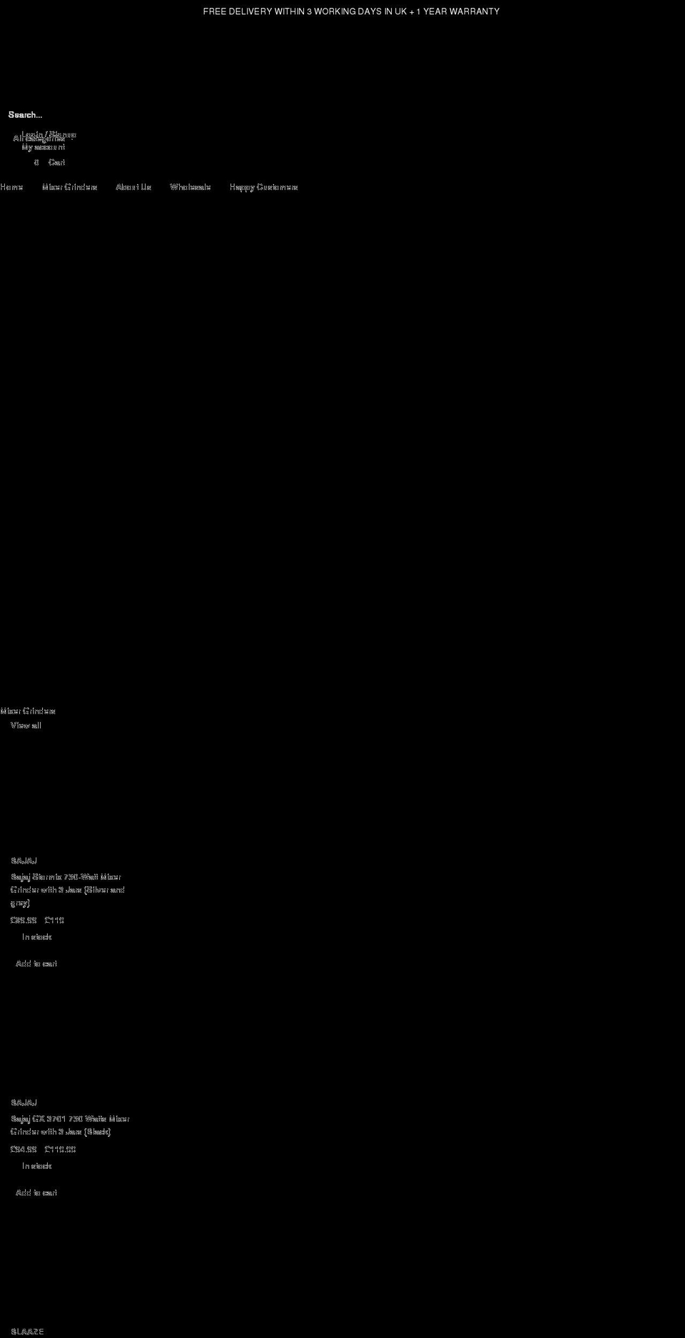 mixergrinderuk.com shopify website screenshot