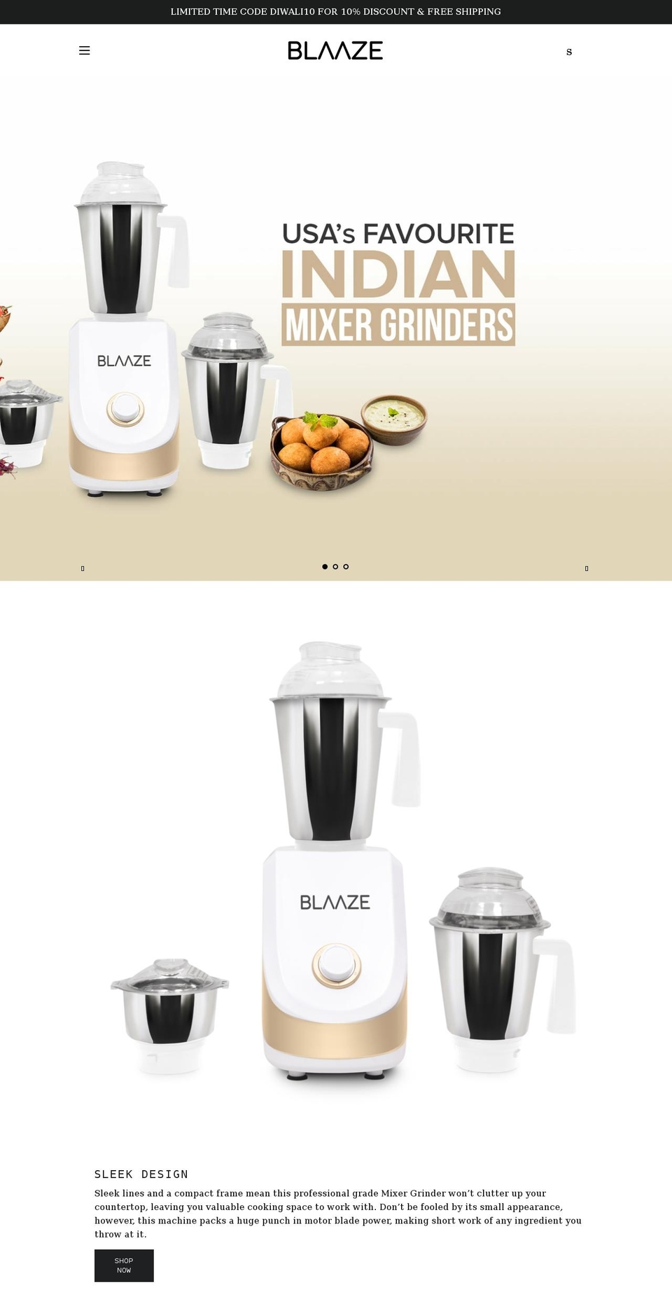 mixergrinderusa.com shopify website screenshot