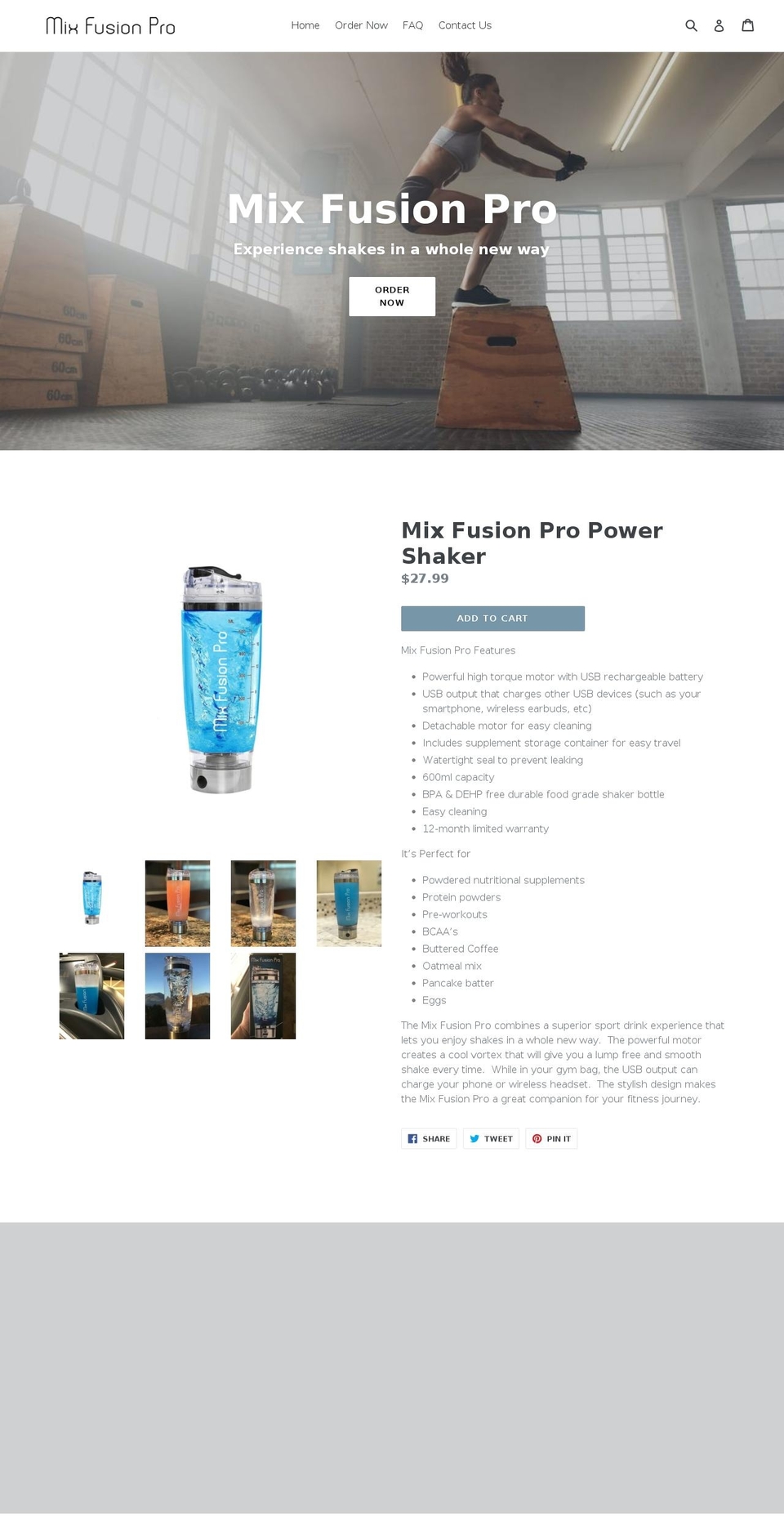 mixfusionpro.com — Shopify storefront screenshot