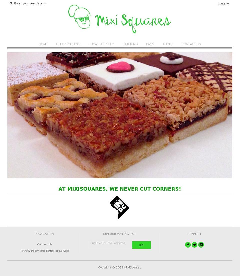 mixisquares.com shopify website screenshot