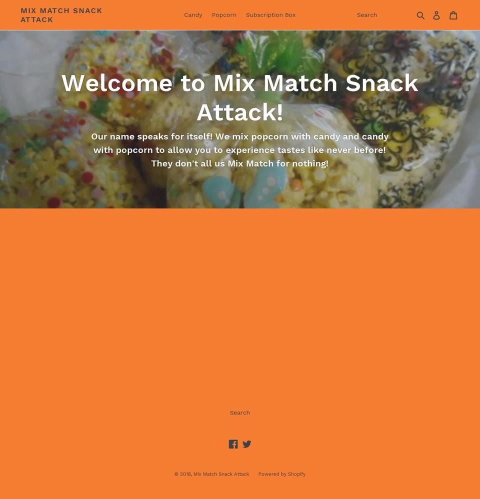 mixmatchsnackattack.com — Shopify storefront screenshot