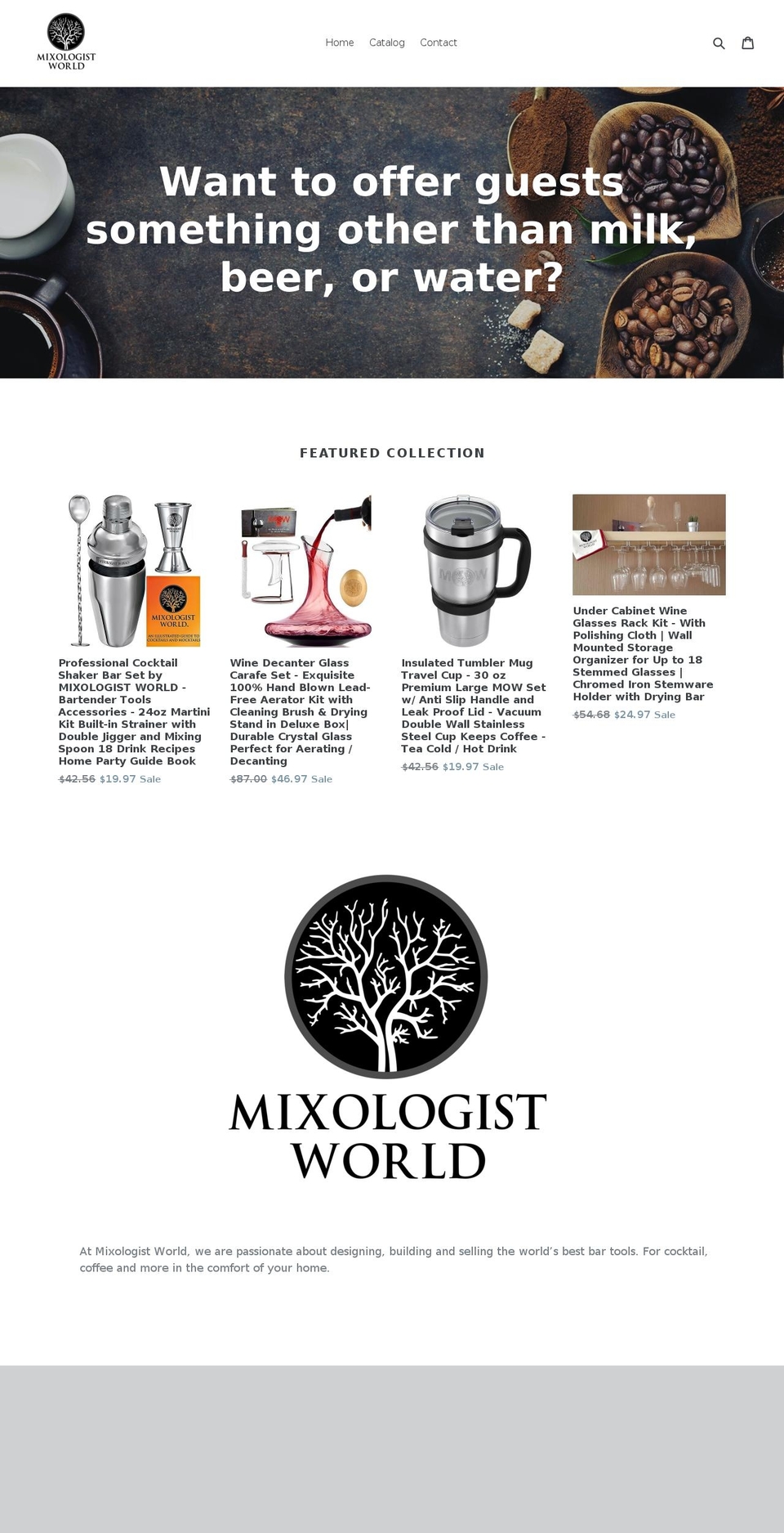 mixologistworld.com — Shopify storefront screenshot