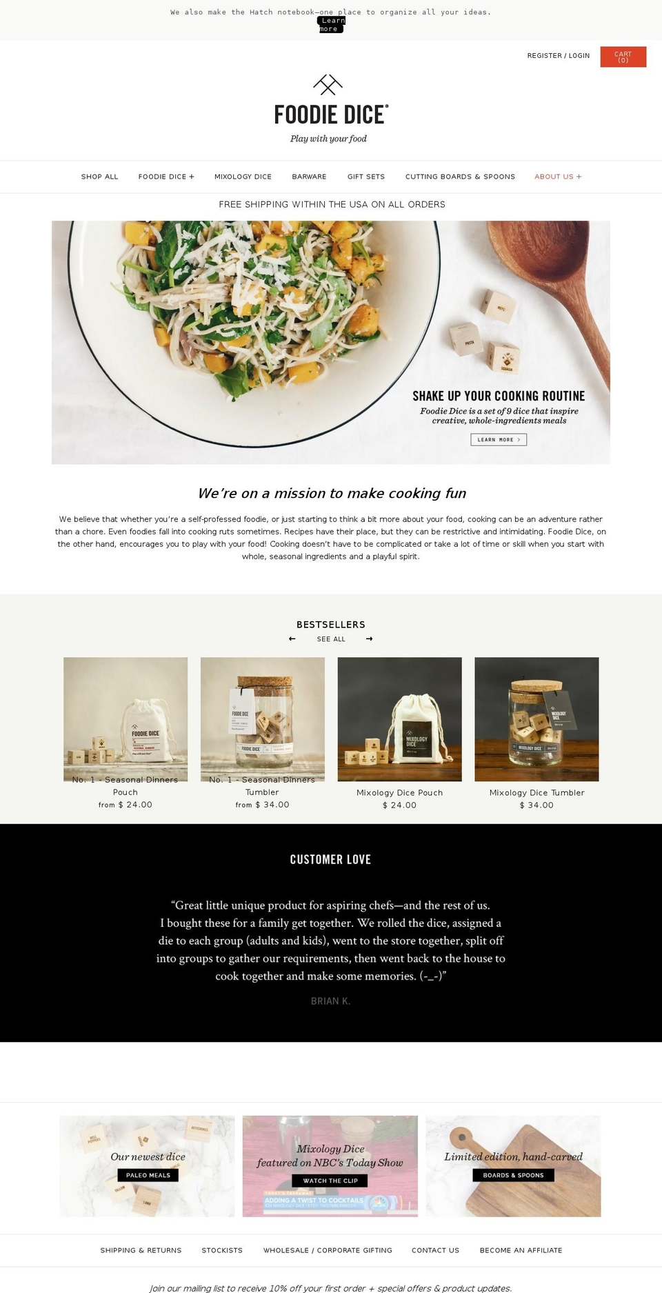 mixologydice.com shopify website screenshot
