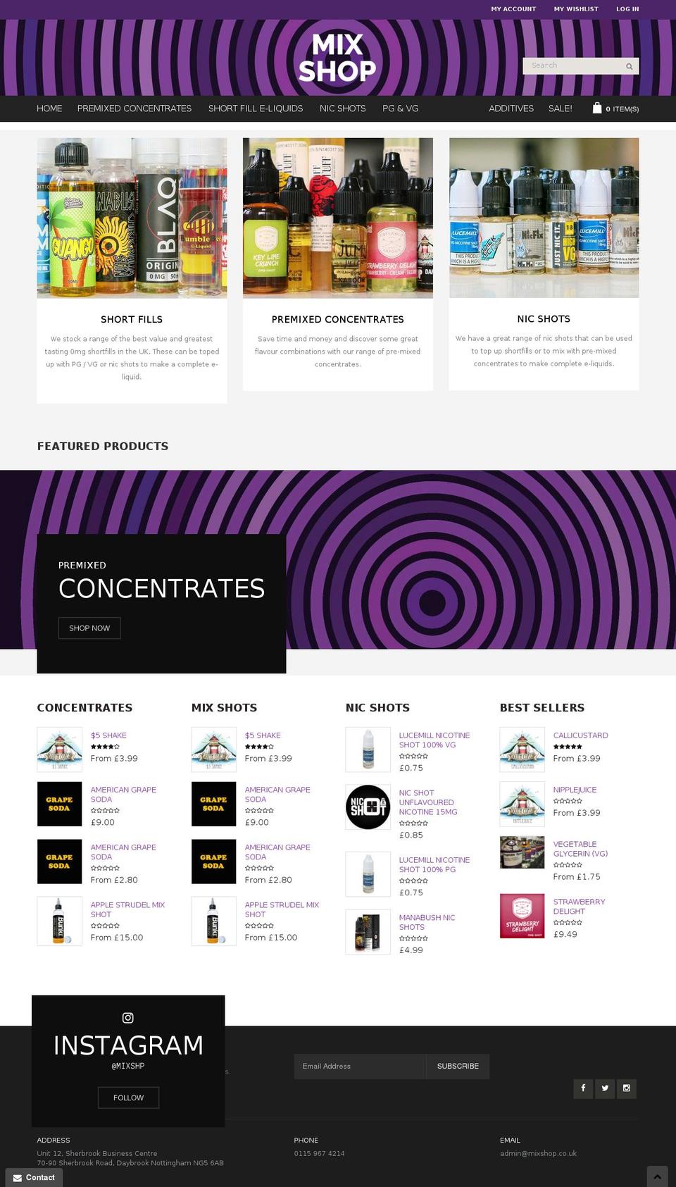 mixshop.co.uk shopify website screenshot