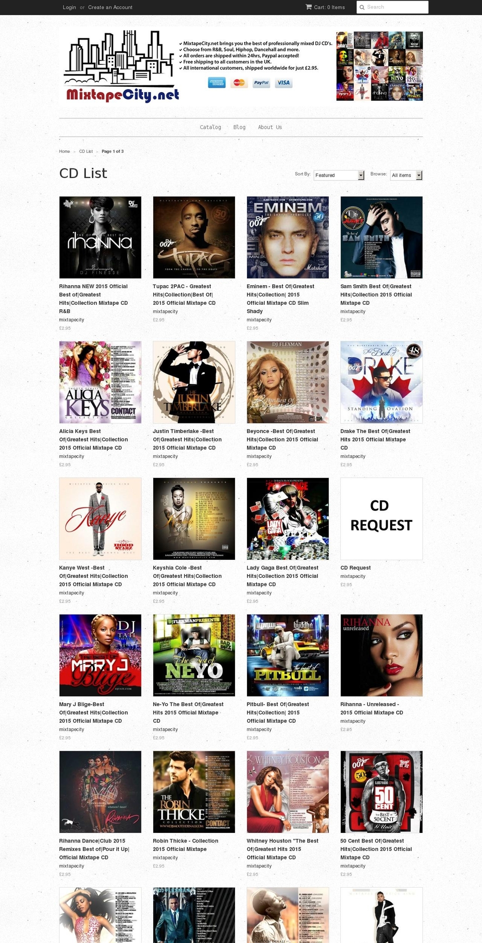 mixtapecity.net shopify website screenshot