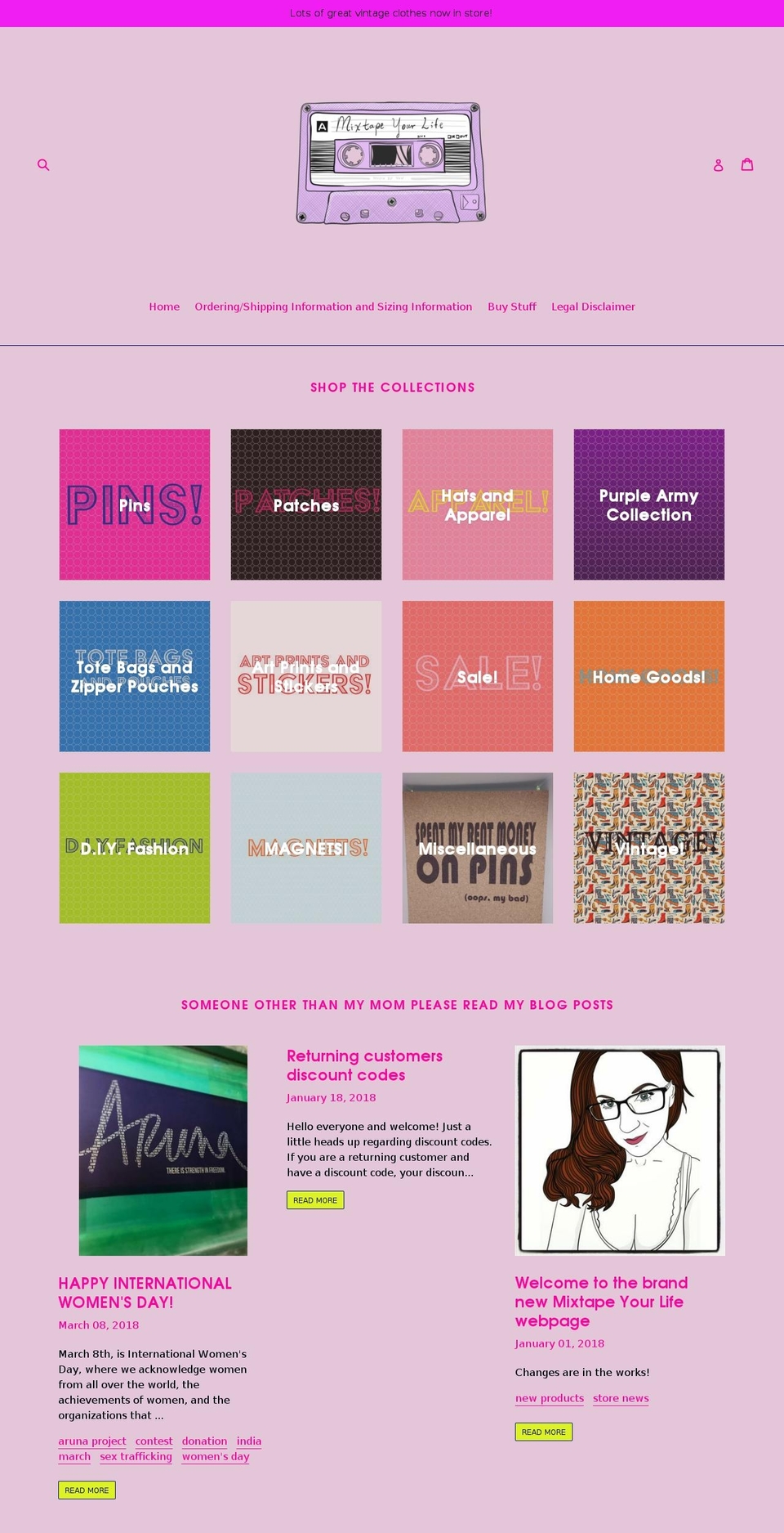 mixtapeyourlife.com shopify website screenshot