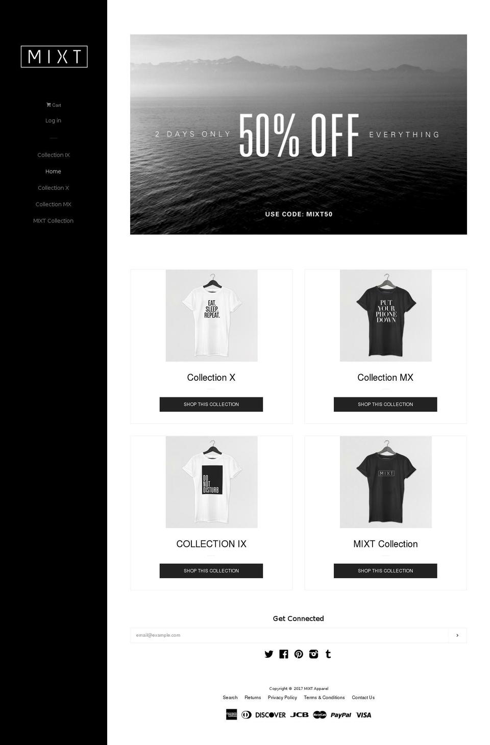 mixtapparel.com shopify website screenshot