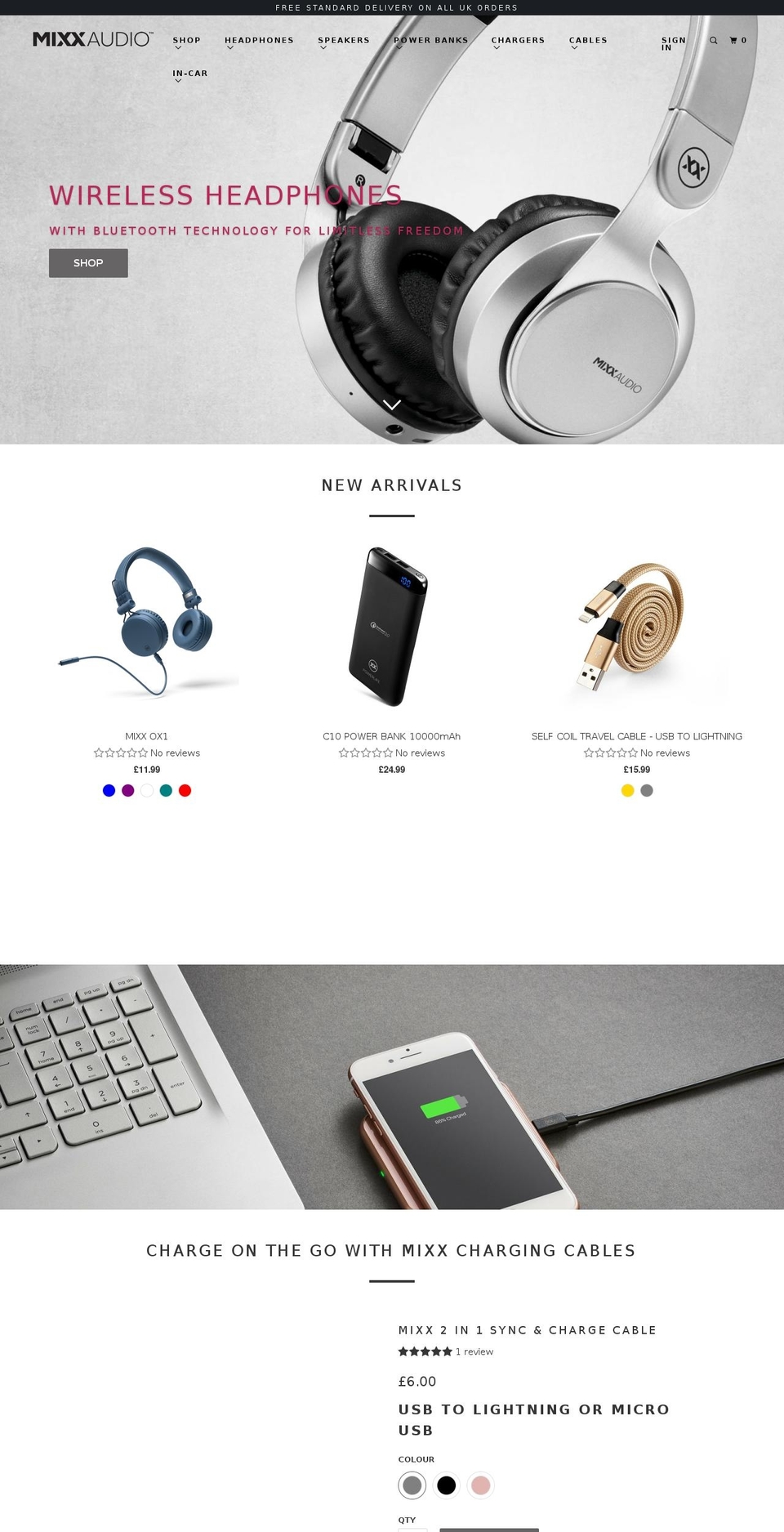 mixxaudio.com — Shopify storefront screenshot