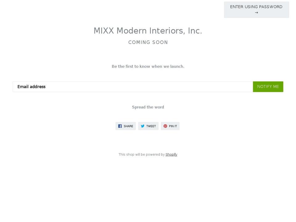 mixxmodern.com shopify website screenshot