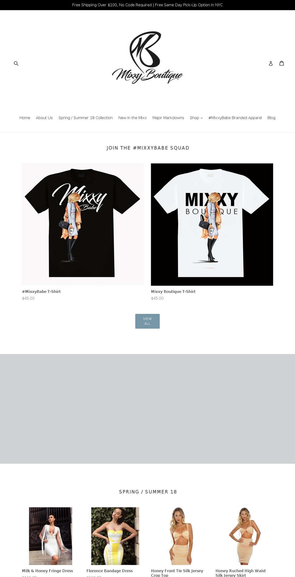 mixxyboutique.com — Shopify storefront screenshot