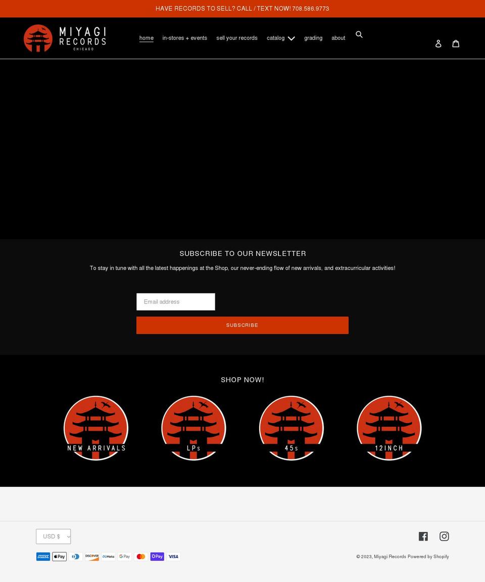 miyagirecords.com shopify website screenshot