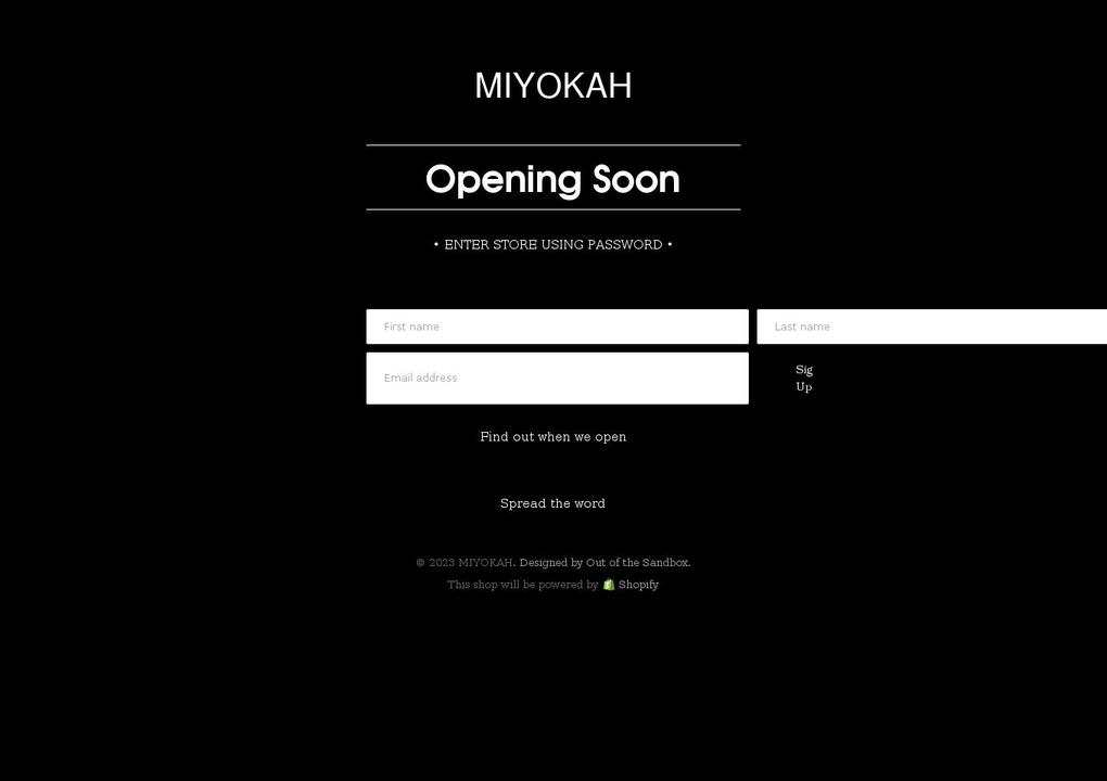 miyokah.com shopify website screenshot