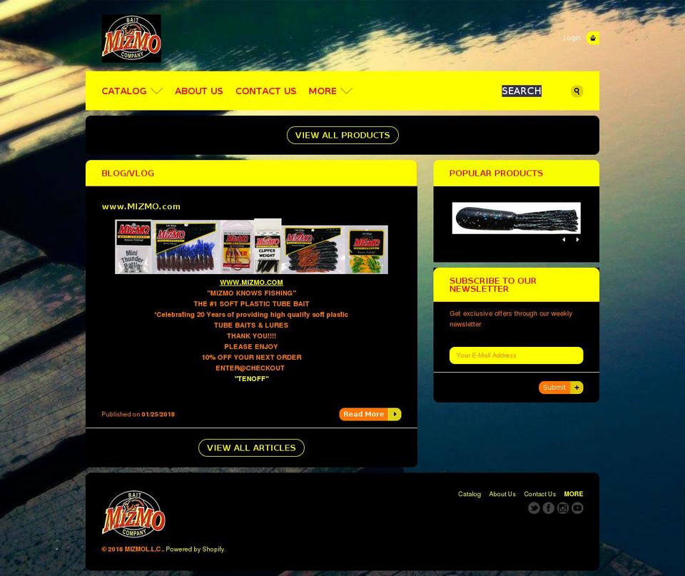 mizmo.com shopify website screenshot
