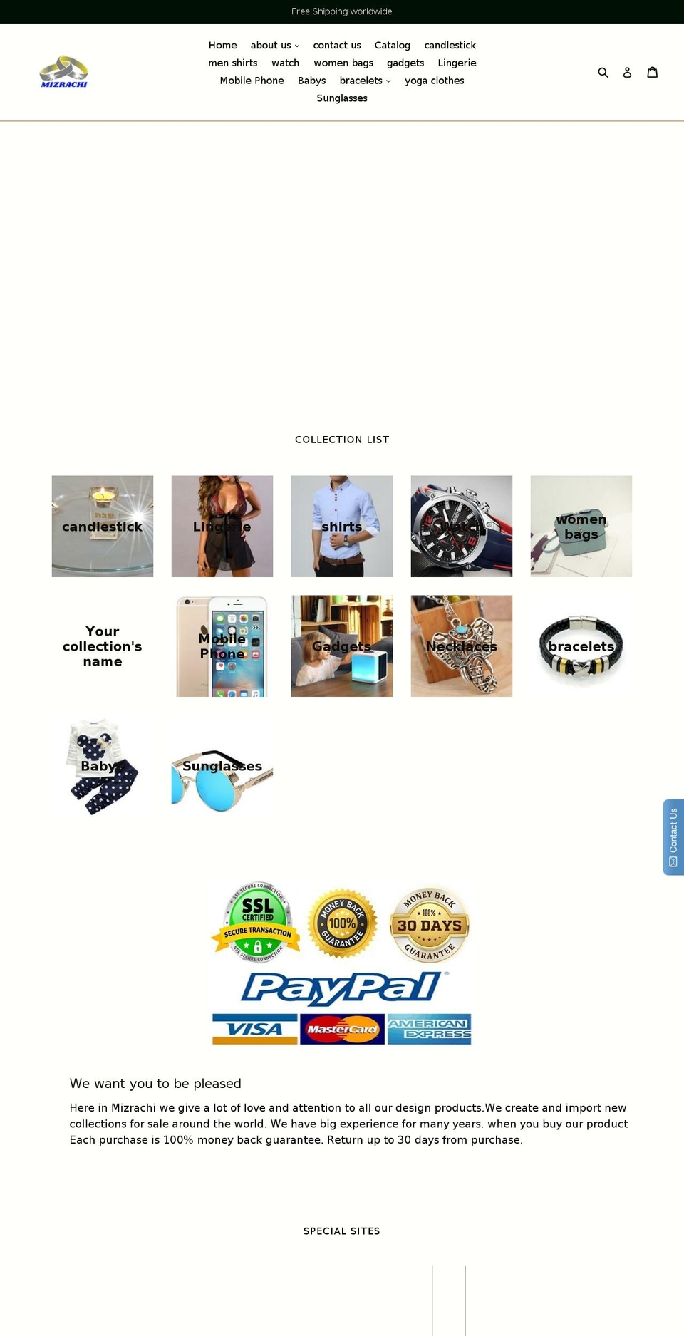 mizrachi5.com shopify website screenshot