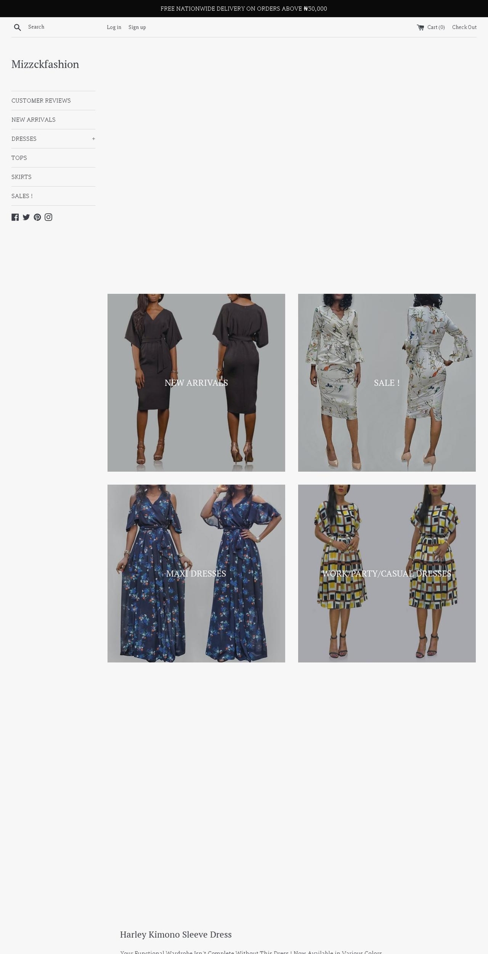 mizzck-fashion.com shopify website screenshot