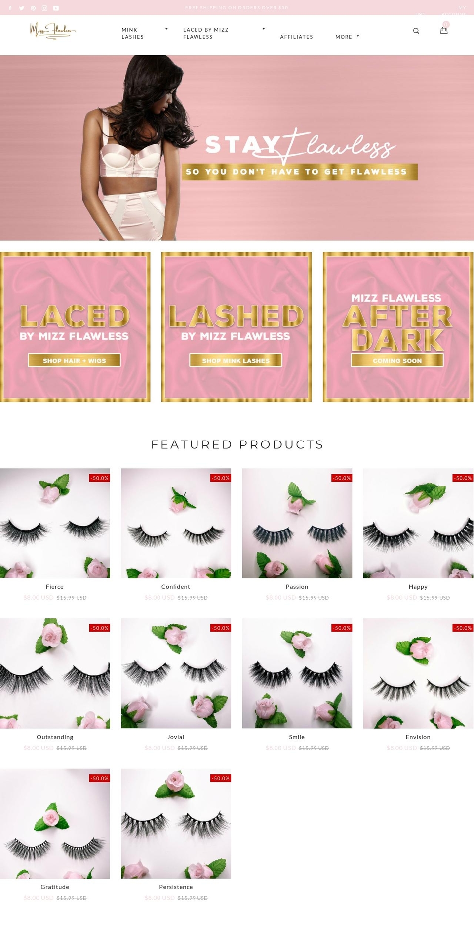 mizzflawless.com — Shopify storefront screenshot