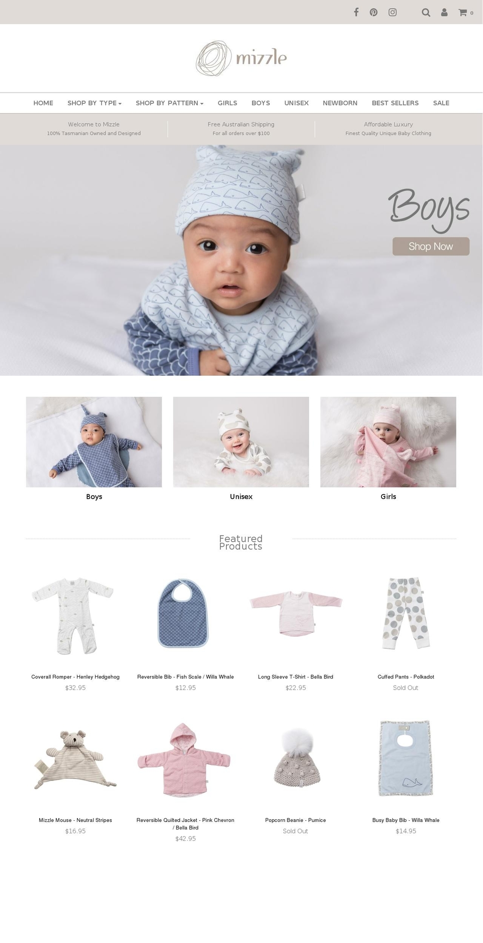 mizzle.com.au shopify website screenshot