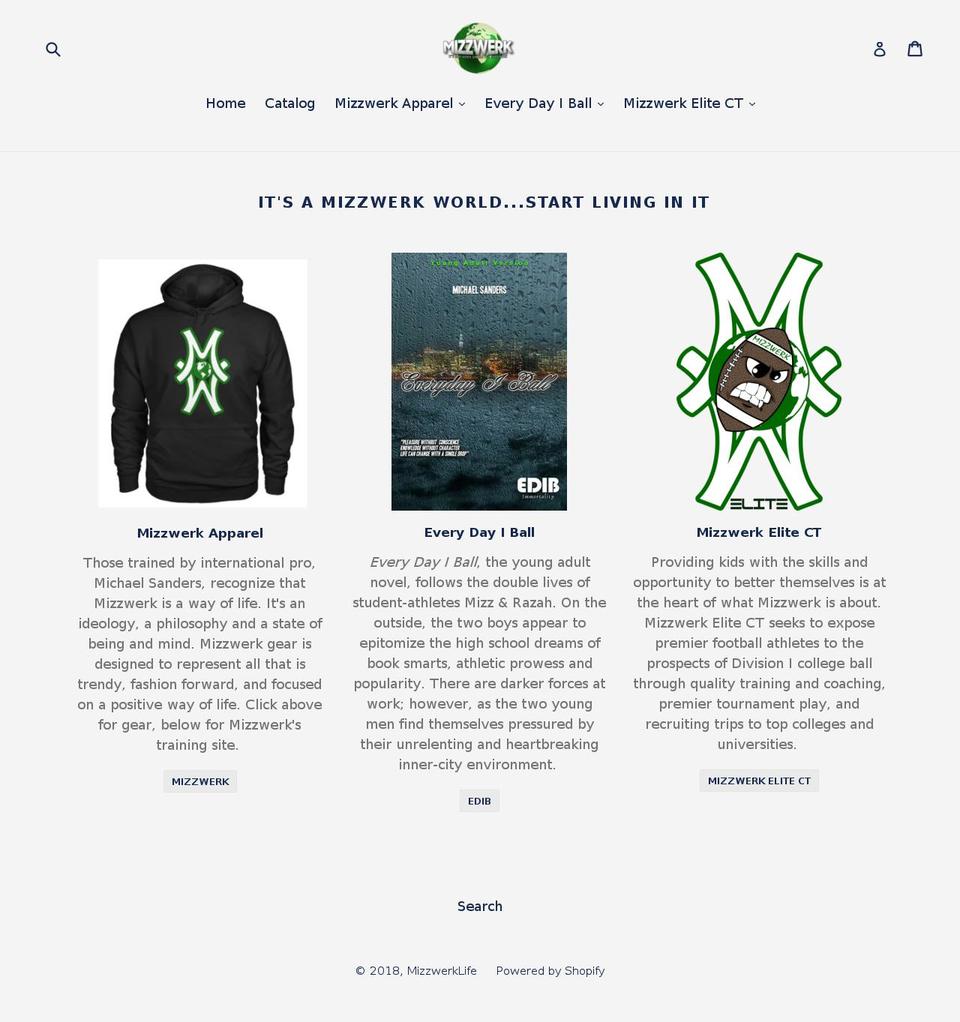 mizzwerkvip.com — Shopify storefront screenshot