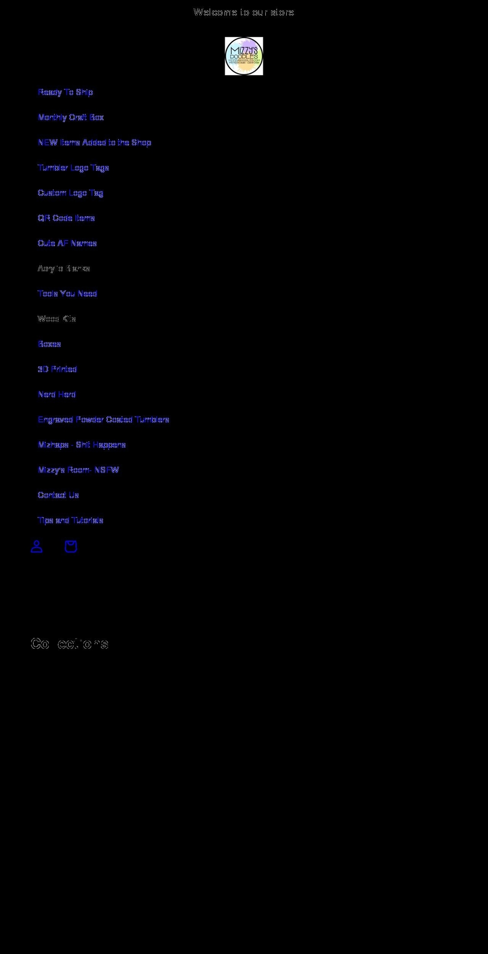 mizzysdoodles.com shopify website screenshot
