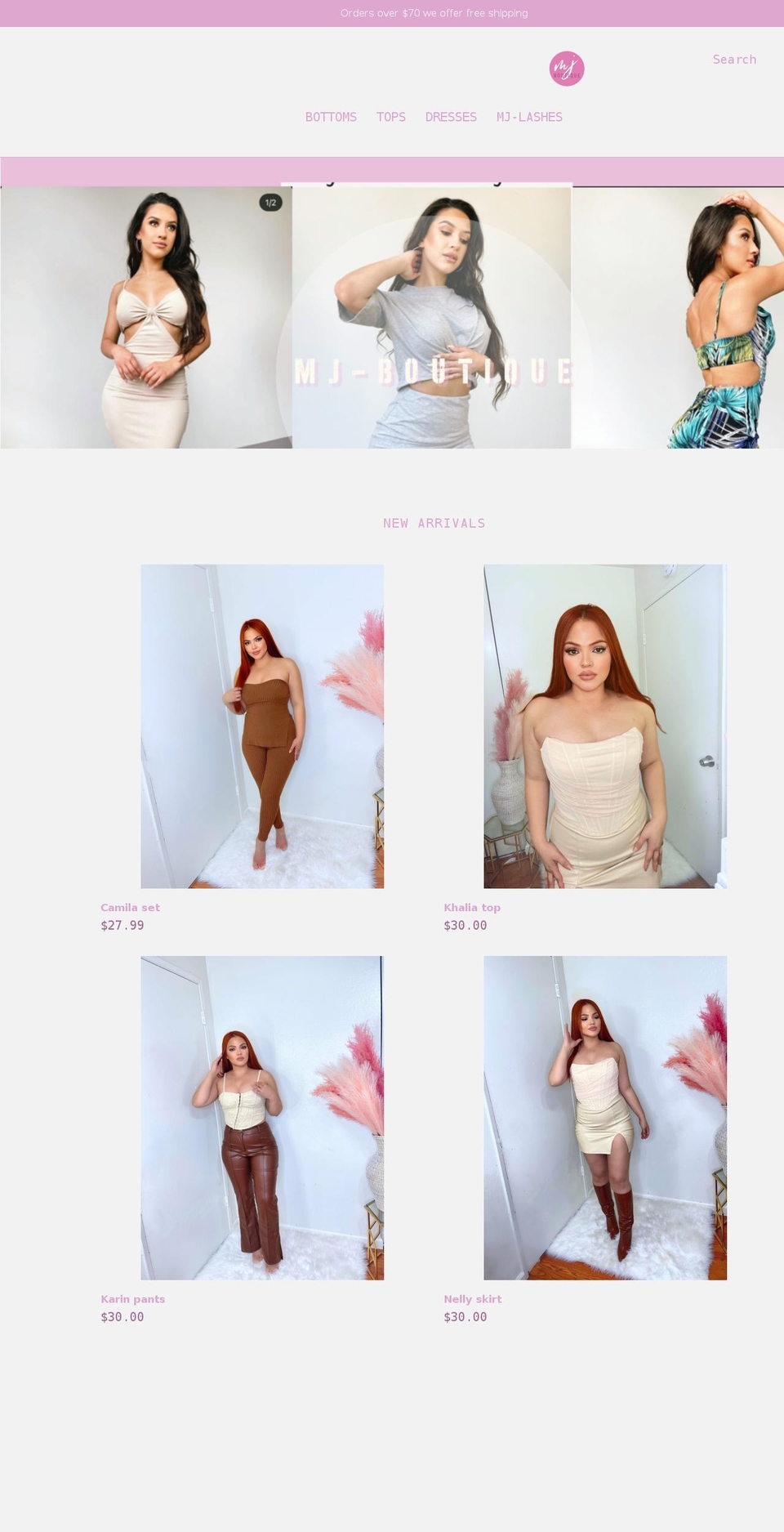 mj-boutique.com shopify website screenshot