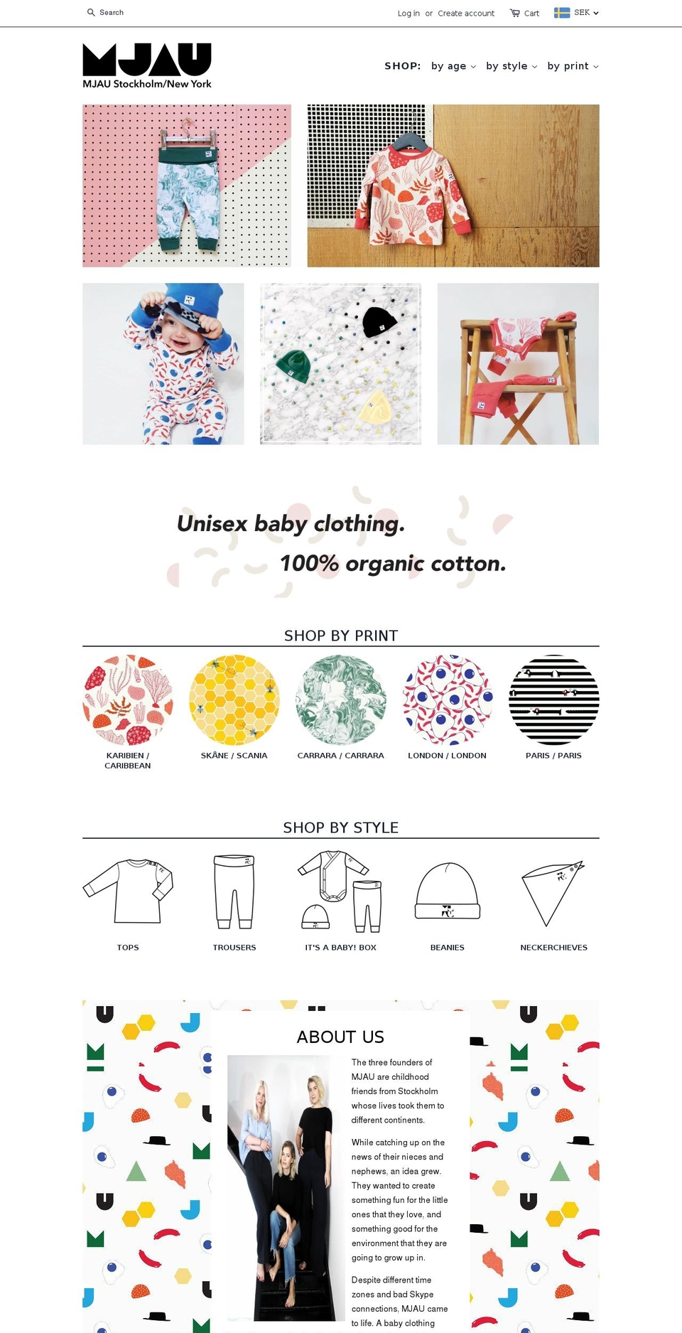 mjaustockholmnewyork.com — Shopify storefront screenshot