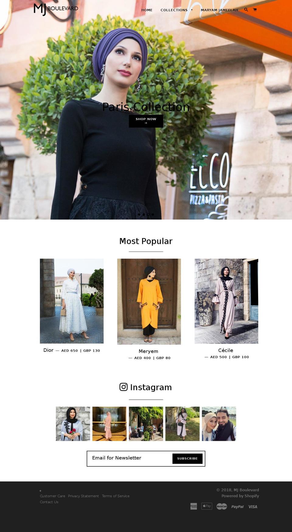 mjboulevard.com — Shopify storefront screenshot