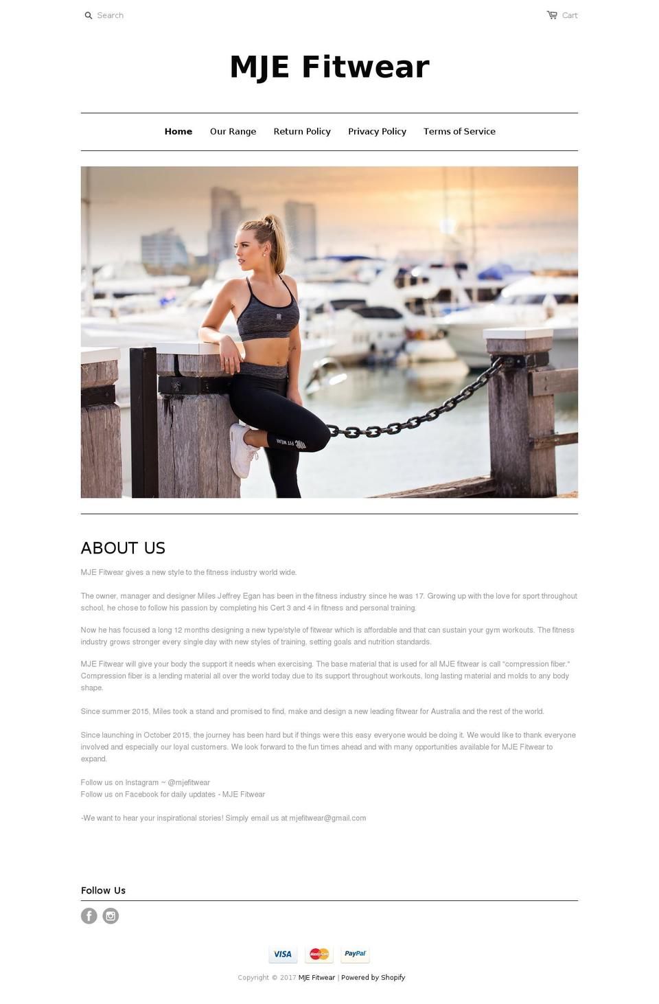 mjefitwear.com shopify website screenshot