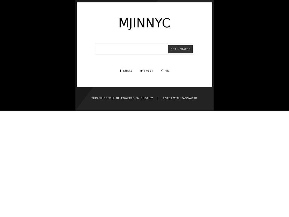 mjinnyc.com — Shopify storefront screenshot