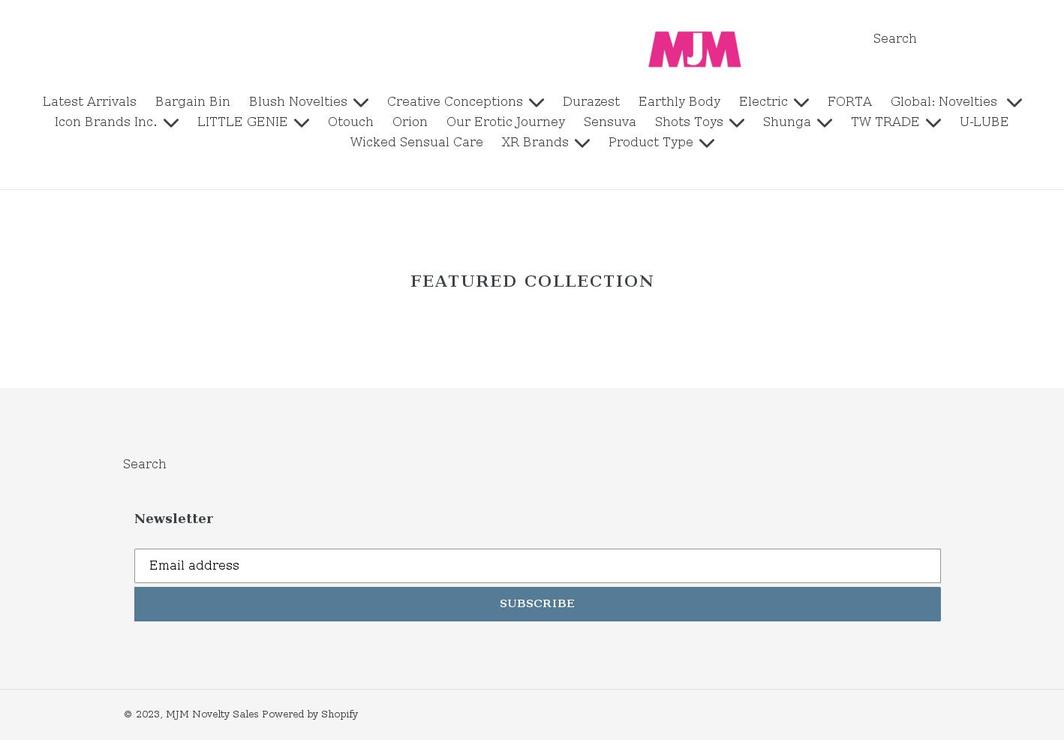 mjmsales.ca shopify website screenshot