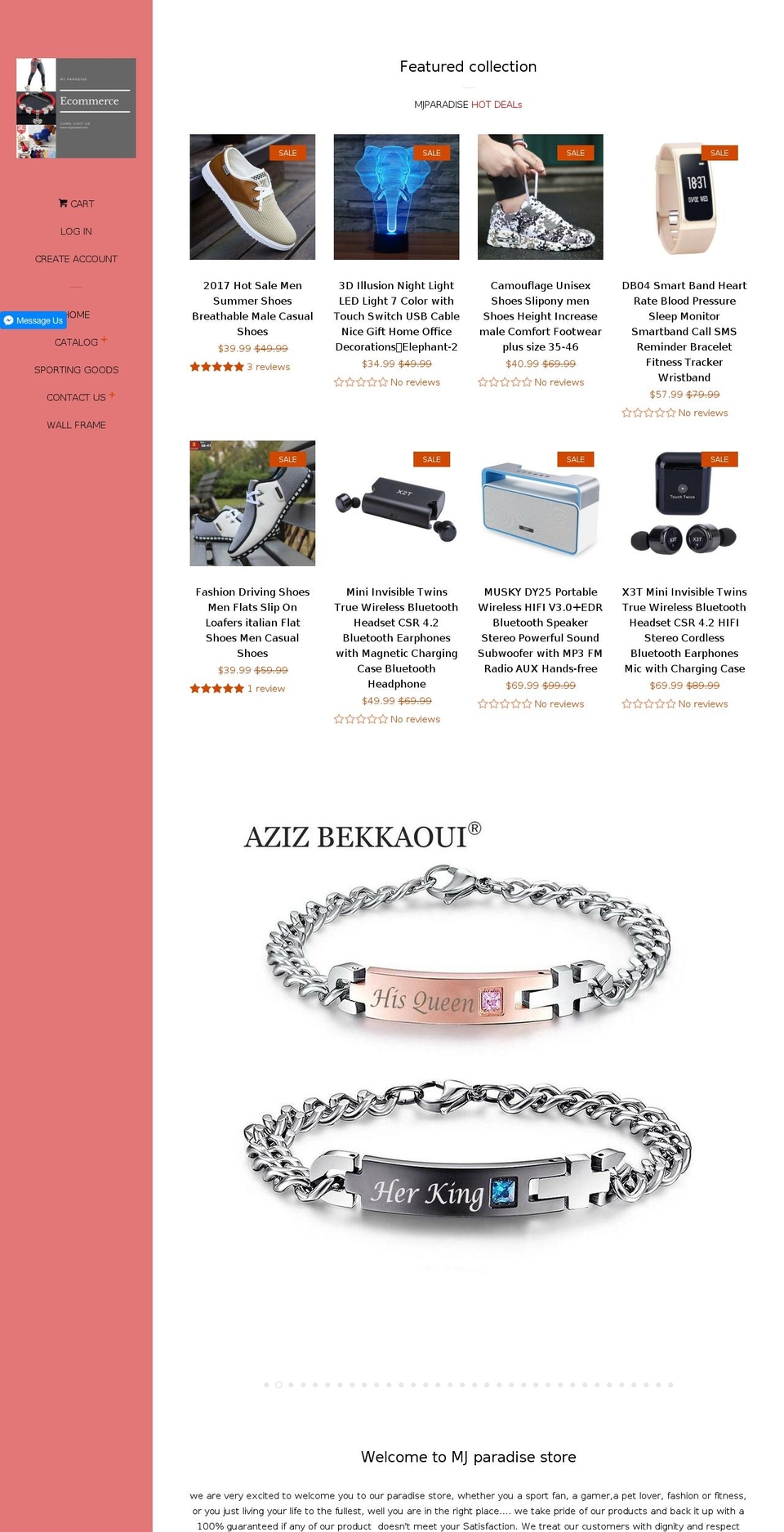 mjparadise.net shopify website screenshot