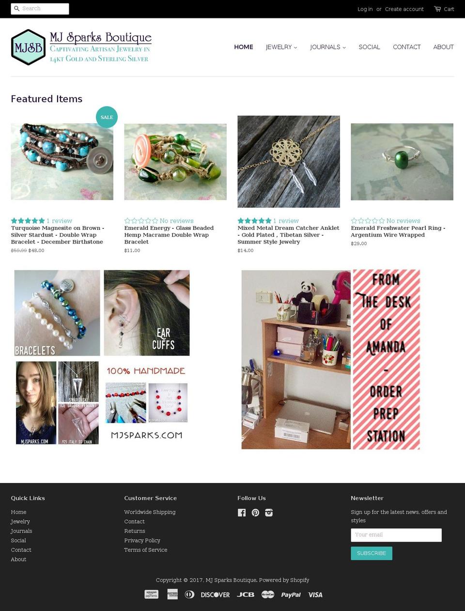 mjsparks.com shopify website screenshot