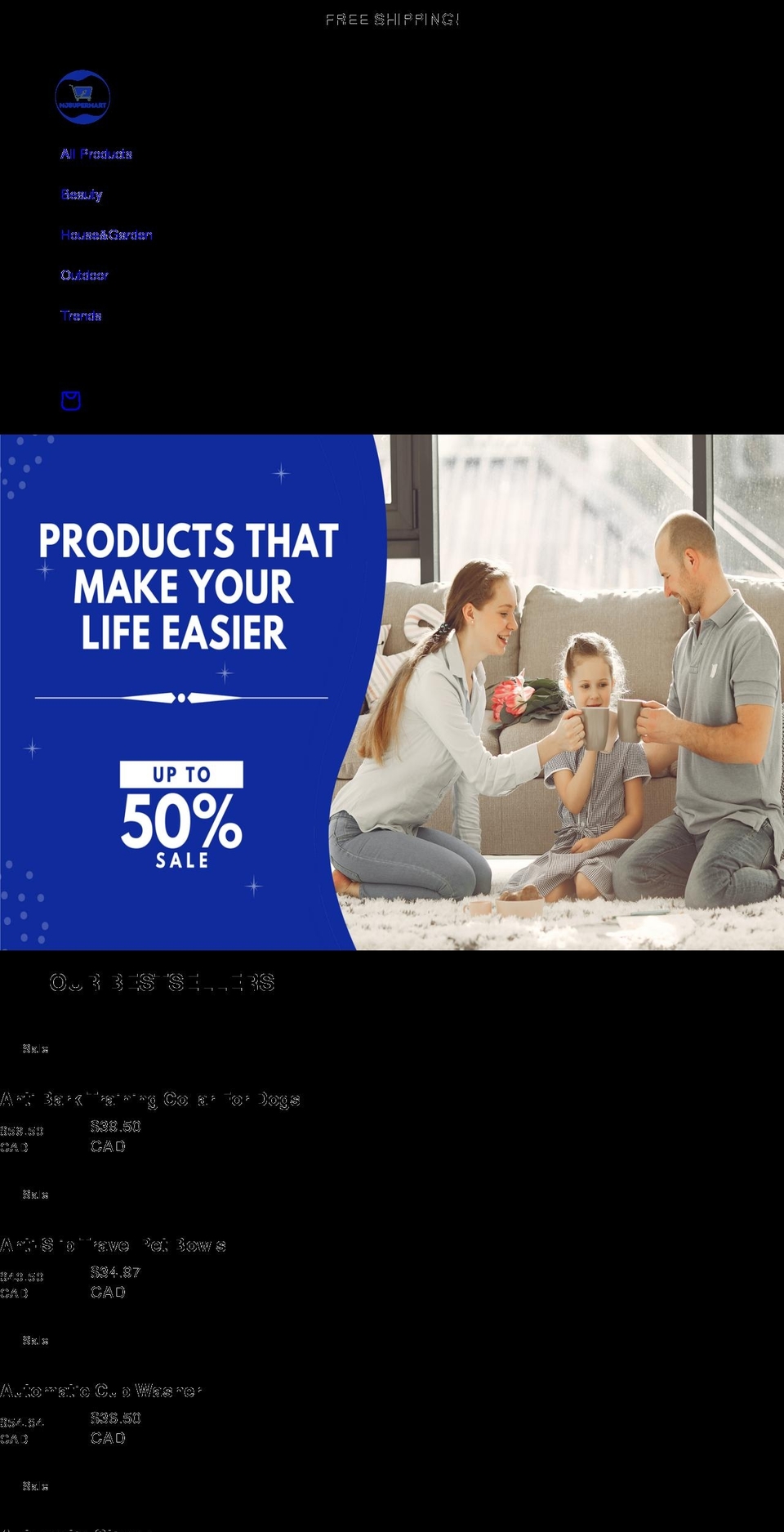 mjsupermart.com shopify website screenshot