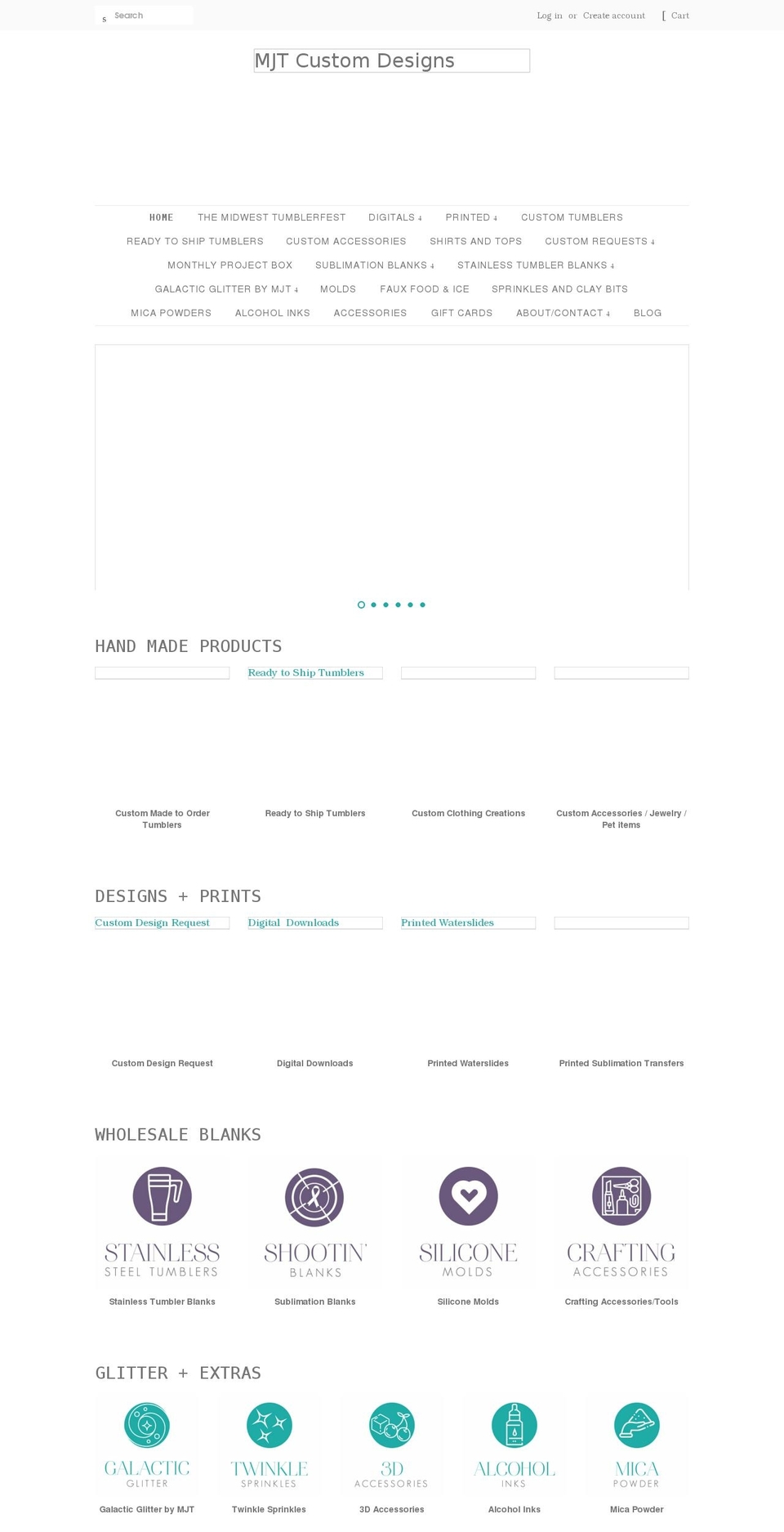 mjtcustomdesigns.com shopify website screenshot