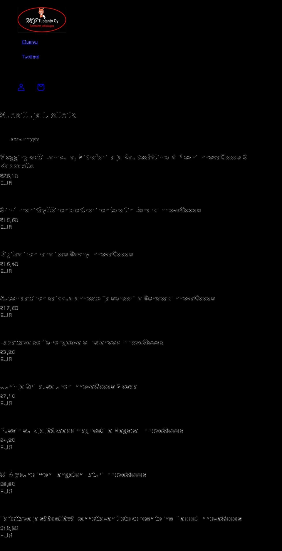 mjtuotanto.com shopify website screenshot
