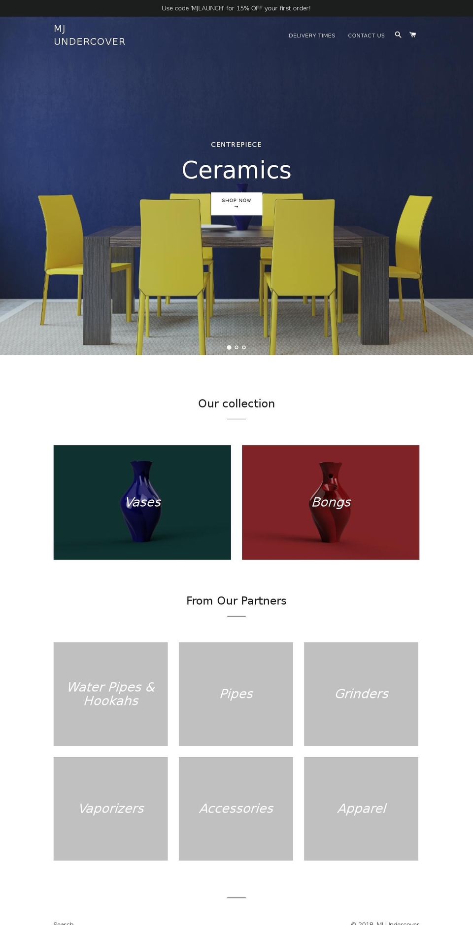 mjundercover.com — Shopify storefront screenshot