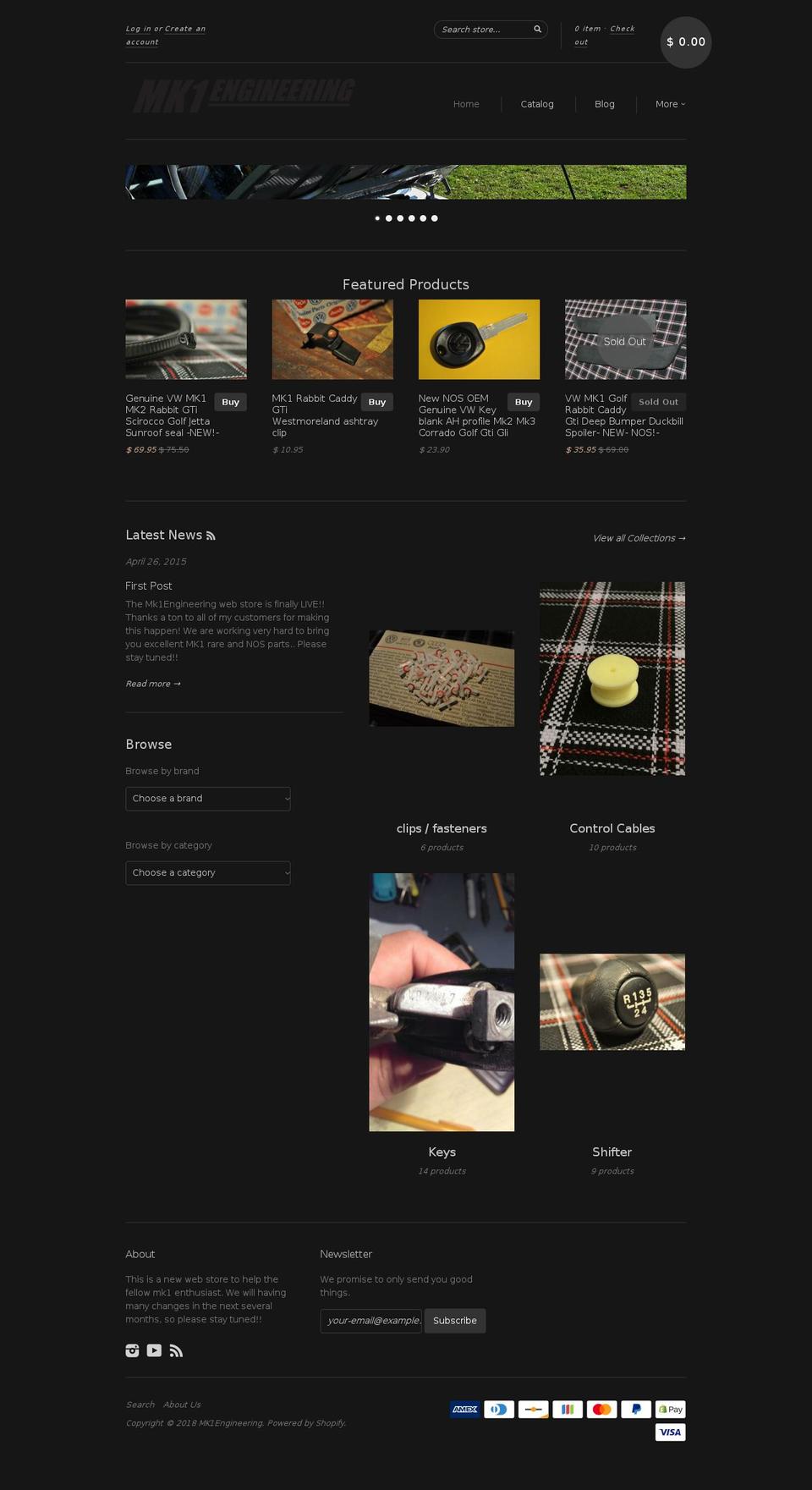 mk1engineering.com — Shopify storefront screenshot