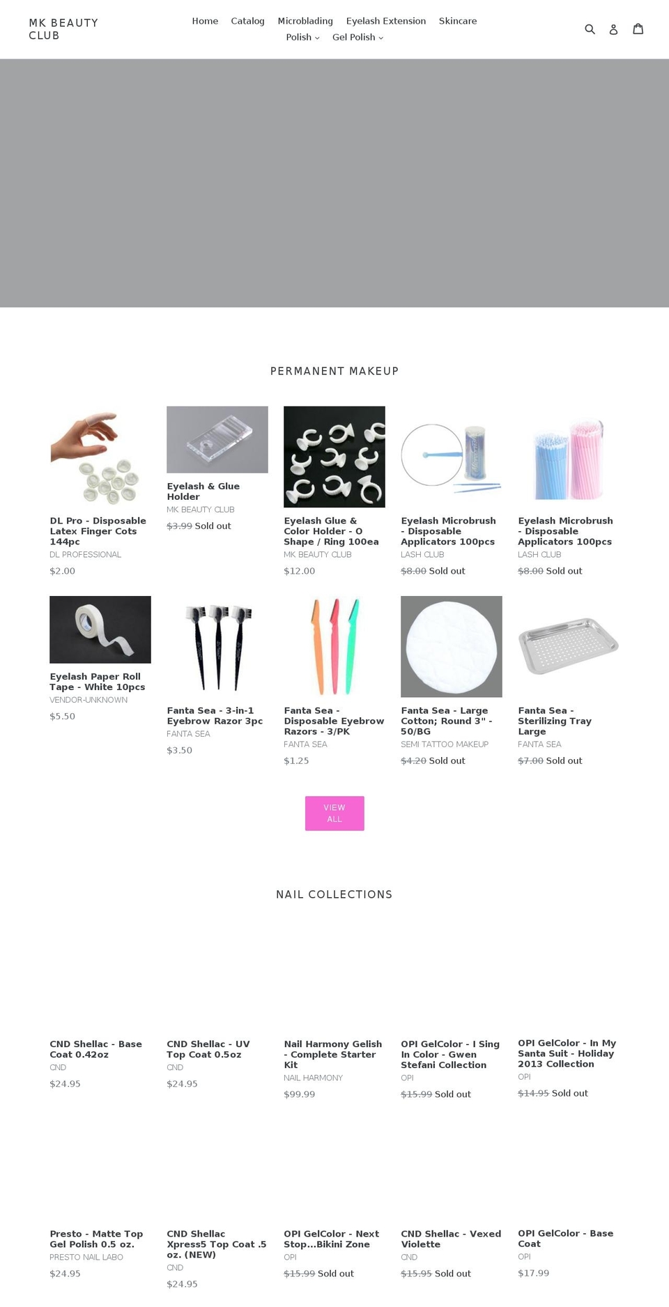 mkbeautyclub.com — Shopify storefront screenshot