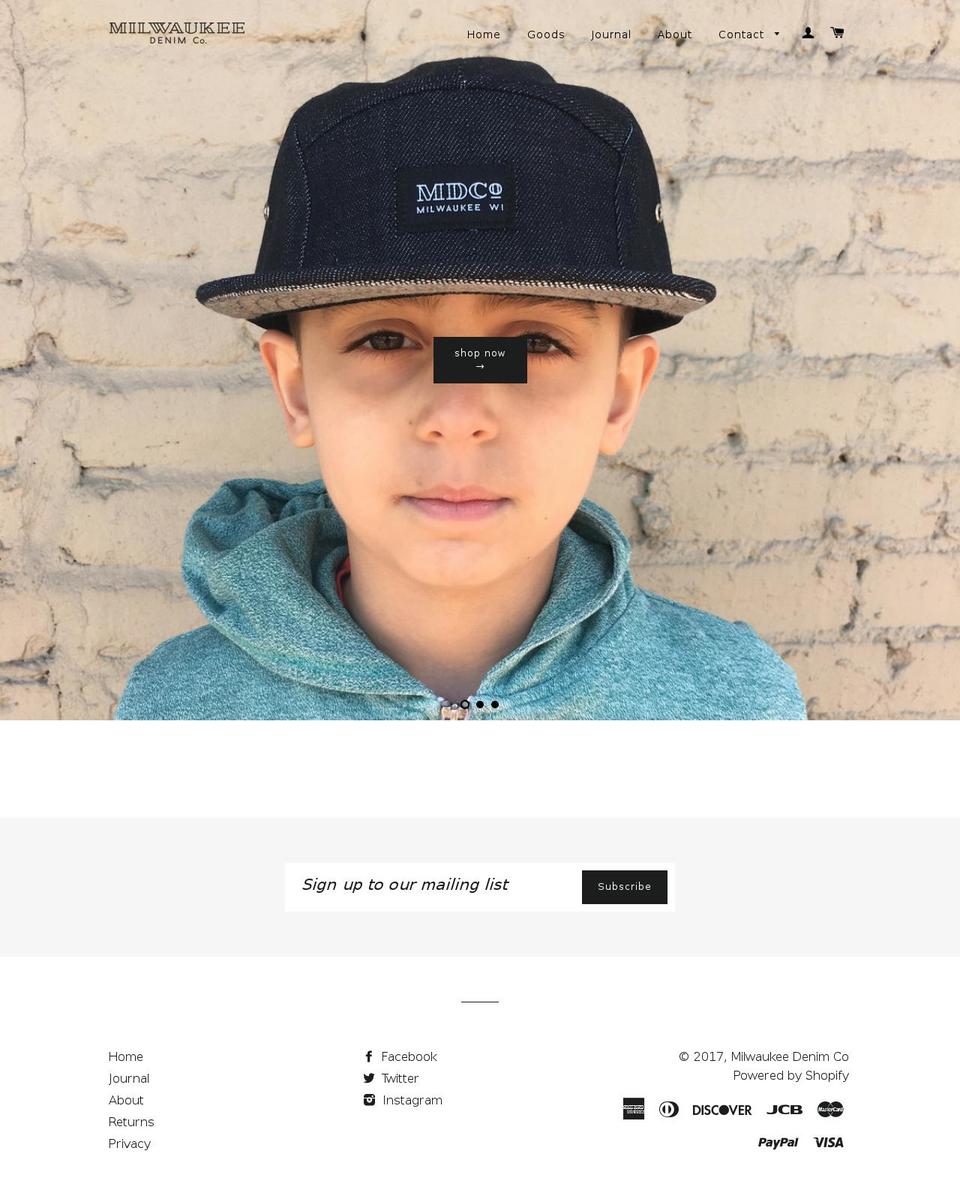 mkedenimco.com shopify website screenshot