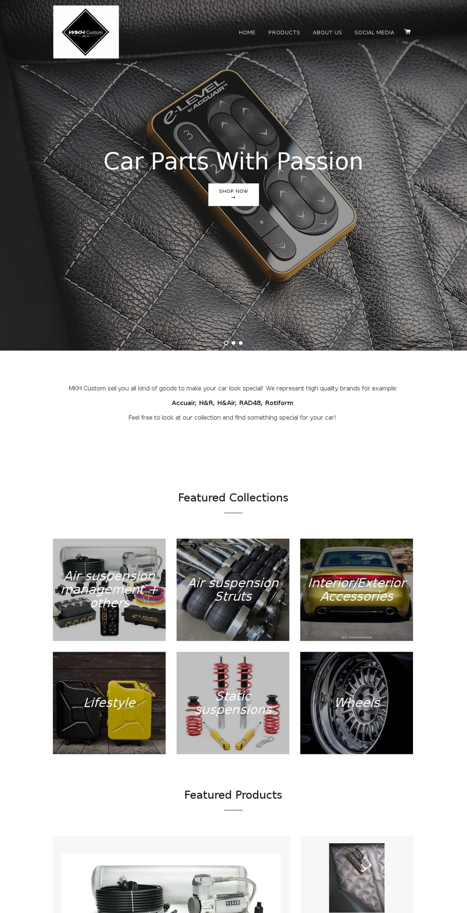 mkhcustom.com — Shopify storefront screenshot