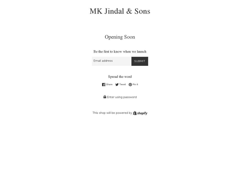 mkjindal.com — Shopify storefront screenshot