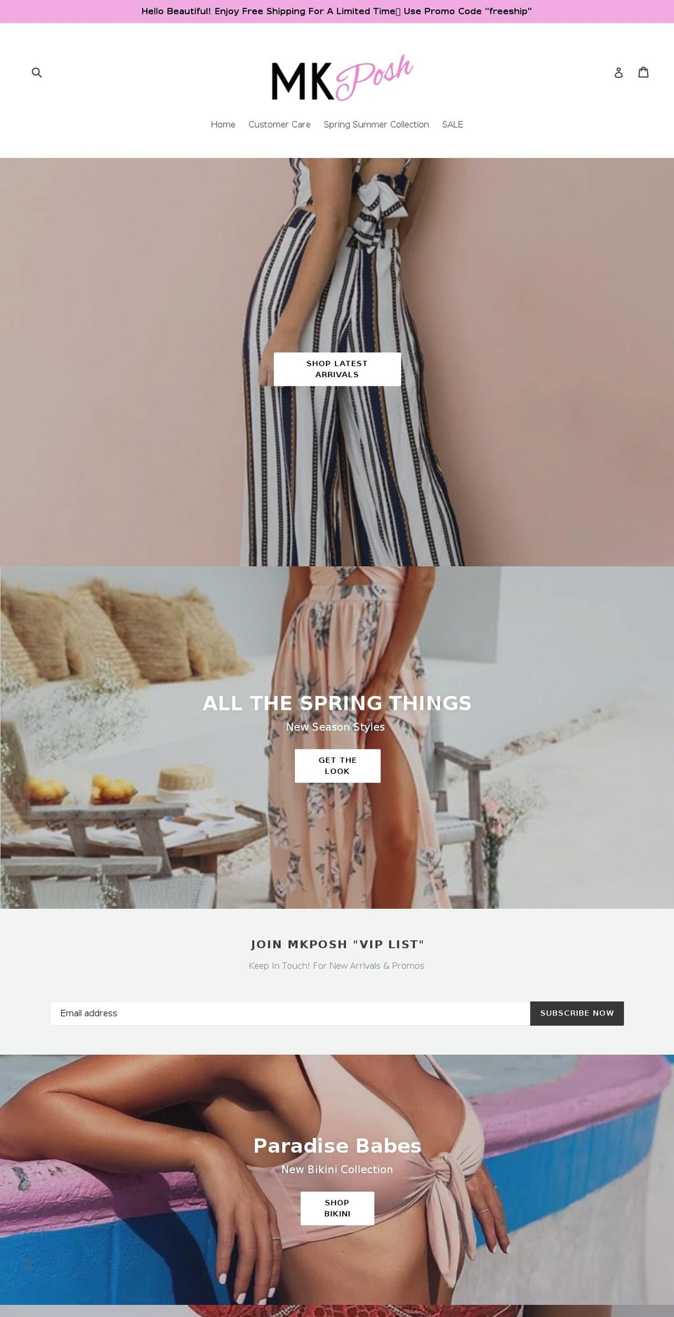 premiere Shopify theme site example mkposh.com